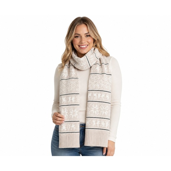 Talbots Accessories - Talbots Christmas Print Scarf Outdoors Hiking Winter
